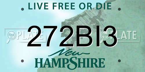 272BI3 New Hampshire License Plate
