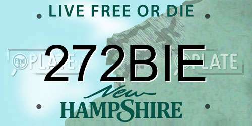 272BIE New Hampshire License Plate