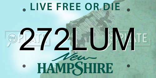 272LUM New Hampshire License Plate