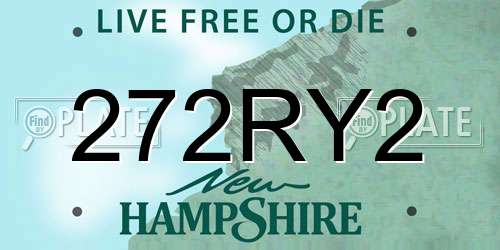 272RY2 New Hampshire License Plate