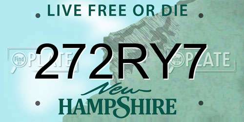 272RY7 New Hampshire License Plate