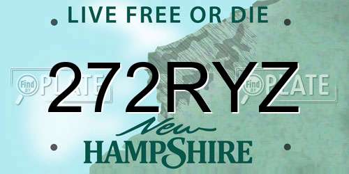 272RYZ New Hampshire License Plate