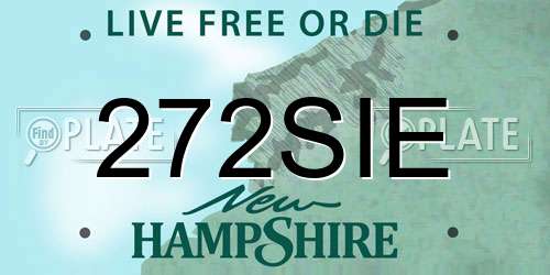 272SIE New Hampshire License Plate