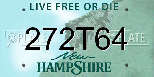 272T64 New Hampshire License Plate