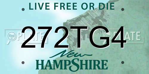 272TG4 New Hampshire License Plate