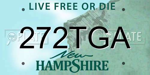 272TGA New Hampshire License Plate