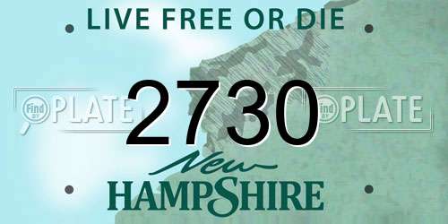 2730 New Hampshire License Plate