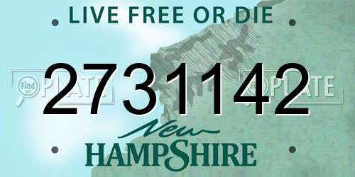 2731142 New Hampshire License Plate