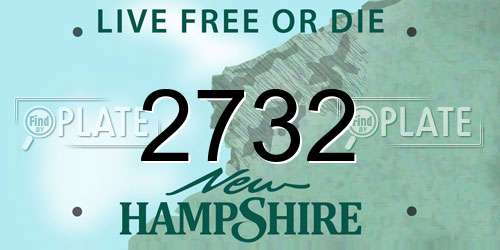 2732 New Hampshire License Plate