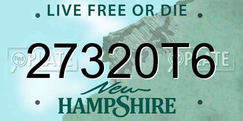 27320T6 New Hampshire License Plate