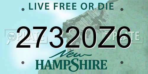 27320Z6 New Hampshire License Plate