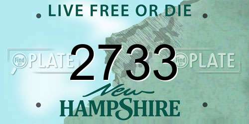 2733 New Hampshire License Plate