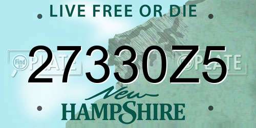 27330Z5 New Hampshire License Plate
