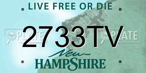 2733TV New Hampshire License Plate