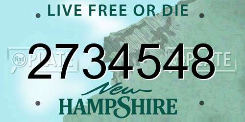 2734548 New Hampshire License Plate