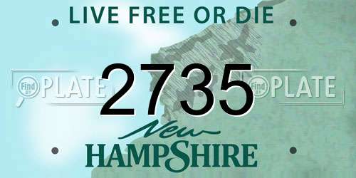 2735 New Hampshire License Plate