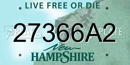 27366A2 New Hampshire License Plate