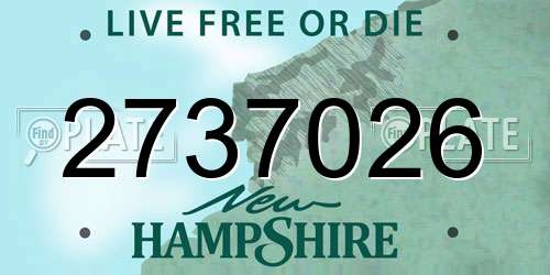 2737026 New Hampshire License Plate