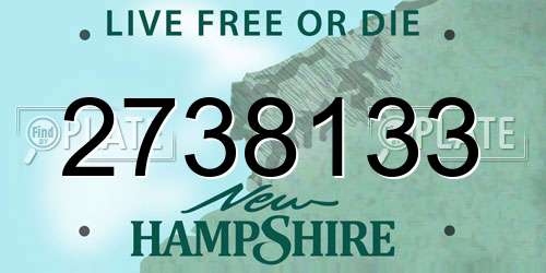 2738133 New Hampshire License Plate