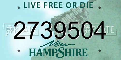 2739504 New Hampshire License Plate