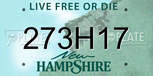 273H17 New Hampshire License Plate