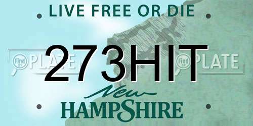 273HIT New Hampshire License Plate