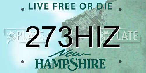 273HIZ New Hampshire License Plate