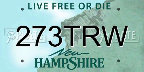 273TRW New Hampshire License Plate