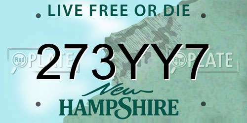 273YY7 New Hampshire License Plate