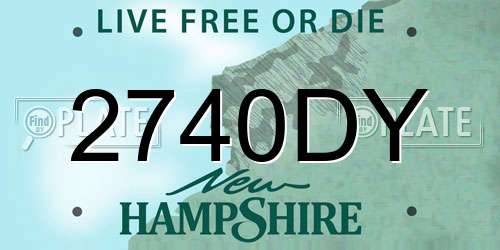 2740DY New Hampshire License Plate