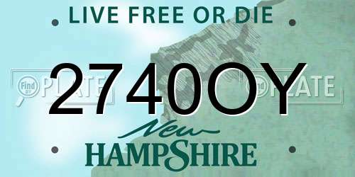 2740OY New Hampshire License Plate