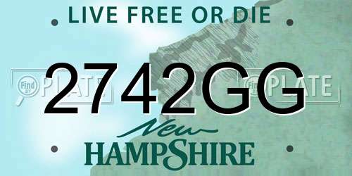 2742GG New Hampshire License Plate