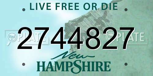 2744827 New Hampshire License Plate