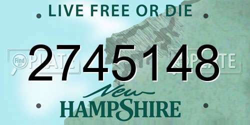 2745148 New Hampshire License Plate
