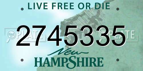 2745335 New Hampshire License Plate