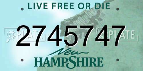 2745747 New Hampshire License Plate