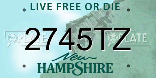 2745TZ New Hampshire License Plate