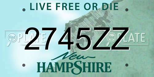 2745ZZ New Hampshire License Plate
