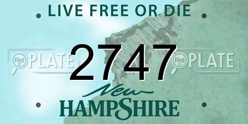 2747 New Hampshire License Plate