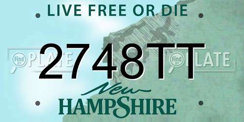 2748TT New Hampshire License Plate