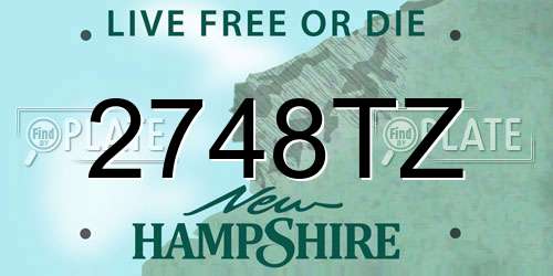 2748TZ New Hampshire License Plate