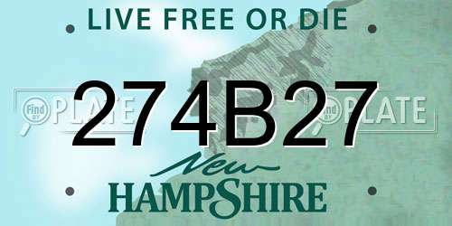 274B27 New Hampshire License Plate