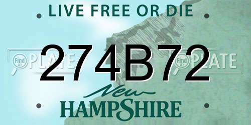 274B72 New Hampshire License Plate