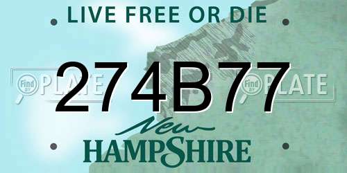 274B77 New Hampshire License Plate