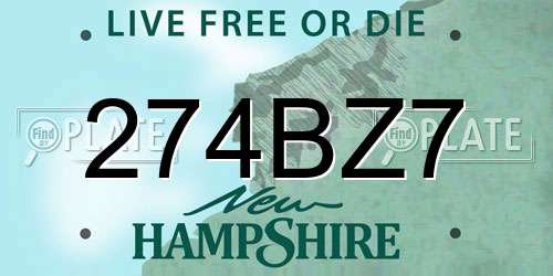 274BZ7 New Hampshire License Plate