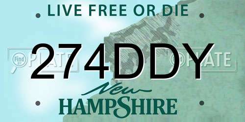 274DDY New Hampshire License Plate