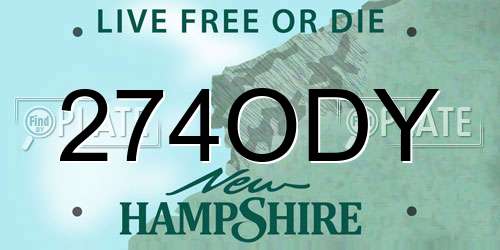 274ODY New Hampshire License Plate