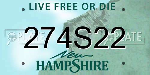 274S22 New Hampshire License Plate