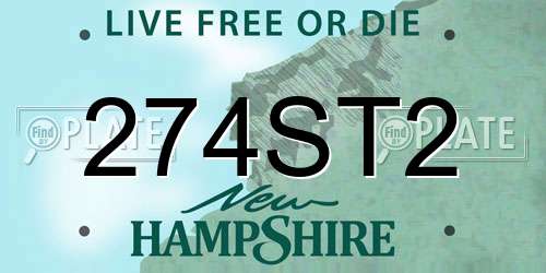 274ST2 New Hampshire License Plate