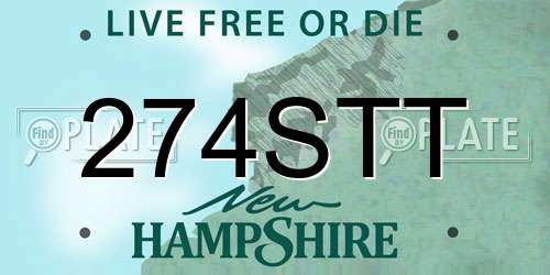 274STT New Hampshire License Plate